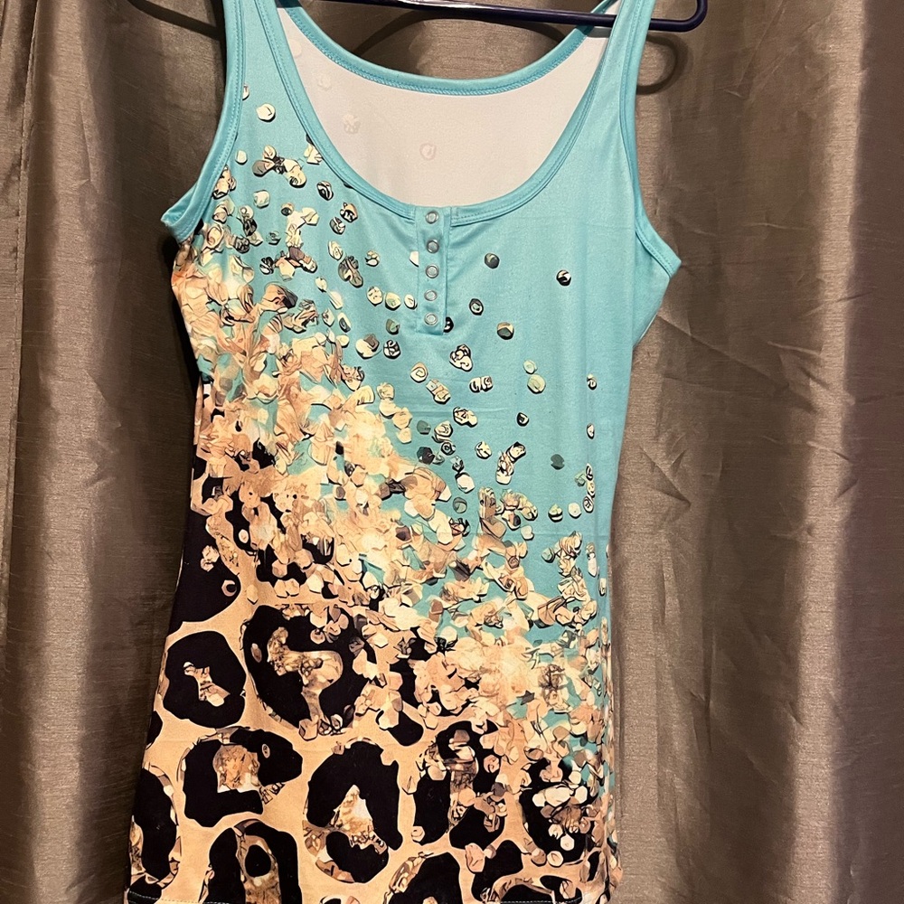 Aqua and Leopard Tank Top!!